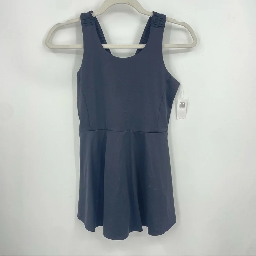 NWT OLD NAVY ACTIVE POWERSOFT BLACK TENNIS DRESS SZ XL 14/16 Go Dry